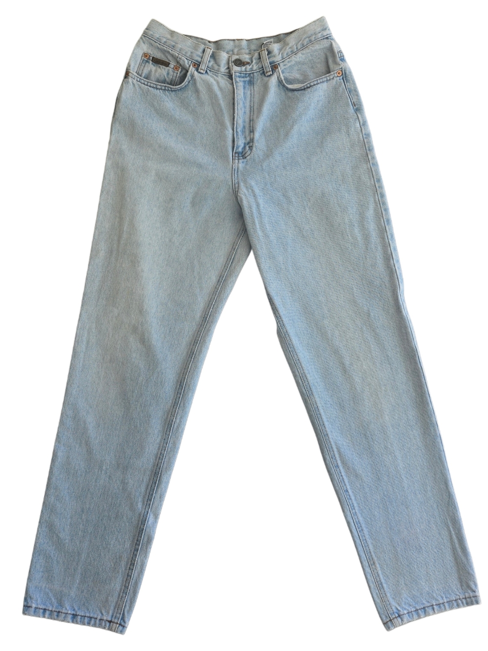 Women's Light Blue Straight Leg Jeans - Classic Mid-Rise Calvin Klein Jeans
